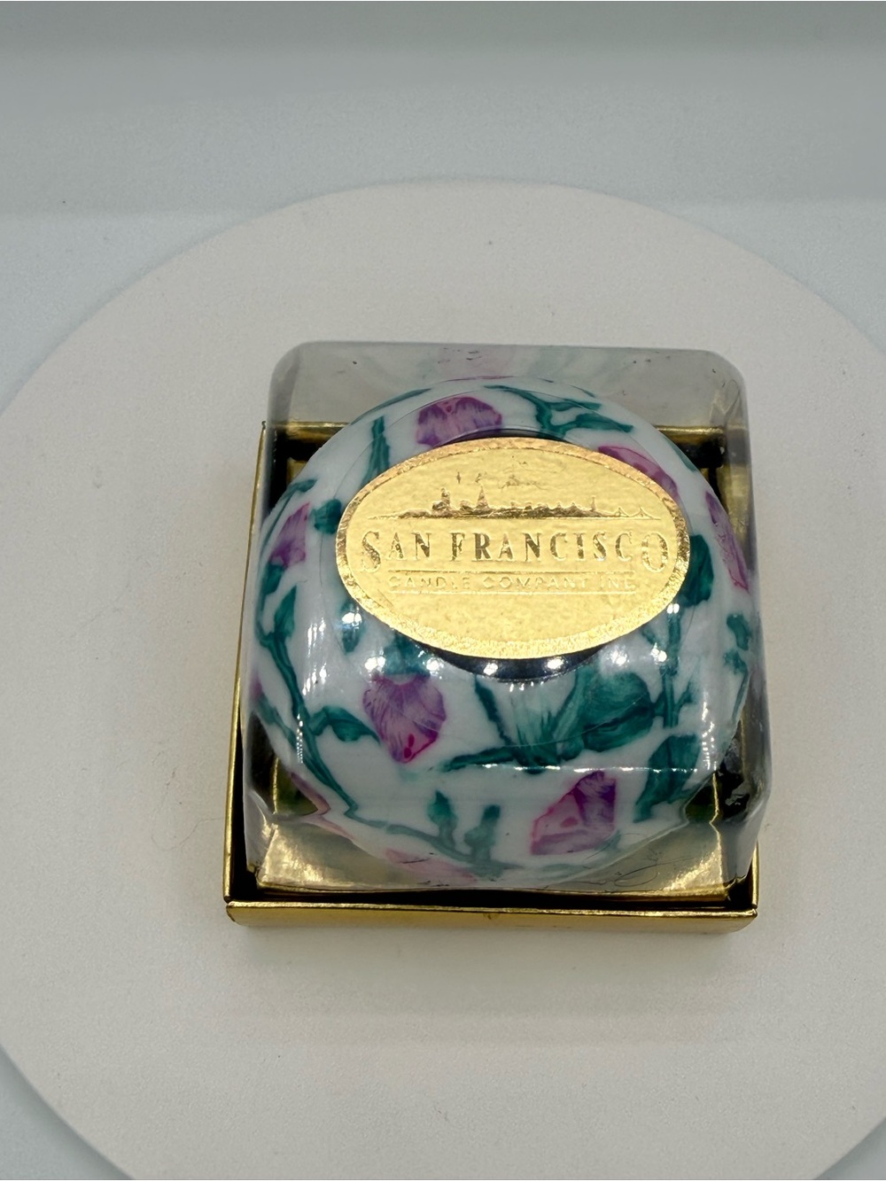 Vintage San Francisco Candle Co. Sphere Candle - Pink Floral Vine